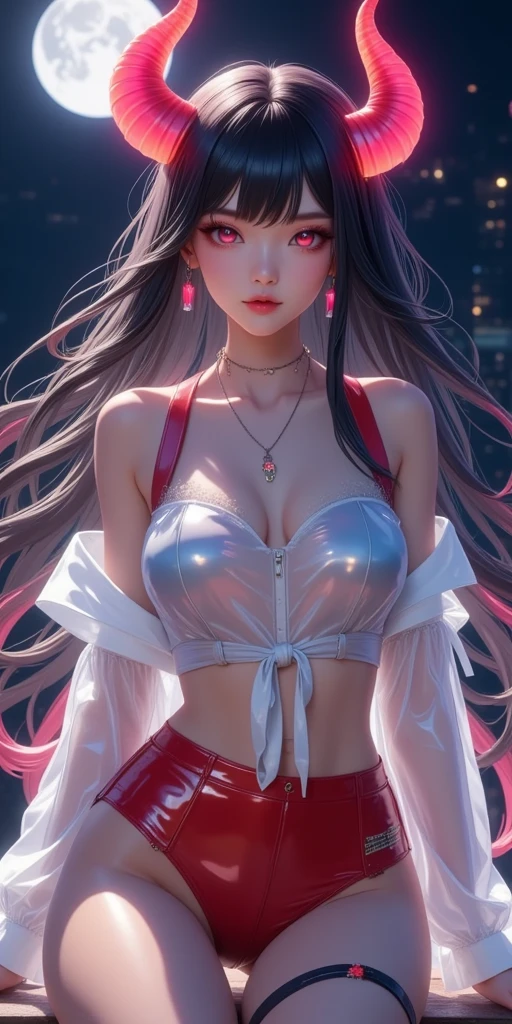 8k ultra high definition, masterpiece, super quality, a cute girl, cute face, delicate eyes, Detailed lips, medium breathing, skirt, shining red skirt, beautiful skirt, rain effect, wet, evening time, dim lights, upper body capture, Full body capture,