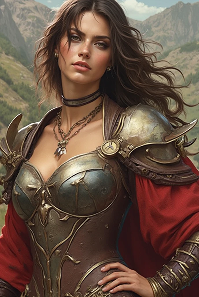fantasy illustrations of by Elmore_Style_LX , standing pose, Witches and warriors, sexy, skimpy, slutty, supermodel witch, adventure, cinematic, epic outdoor location, fantasy illustration, cinematic scene by forgotten realms, 1woman barbarian, skimpy armor, Huge breasts, bikini armor, sexy barbarian nude , with sword with a magic items, in the background epic winter sunset Fantasy masterpiece by Larry Elmore , dragonlance , <lora:Elmore_Style_LX-000010:0.6>