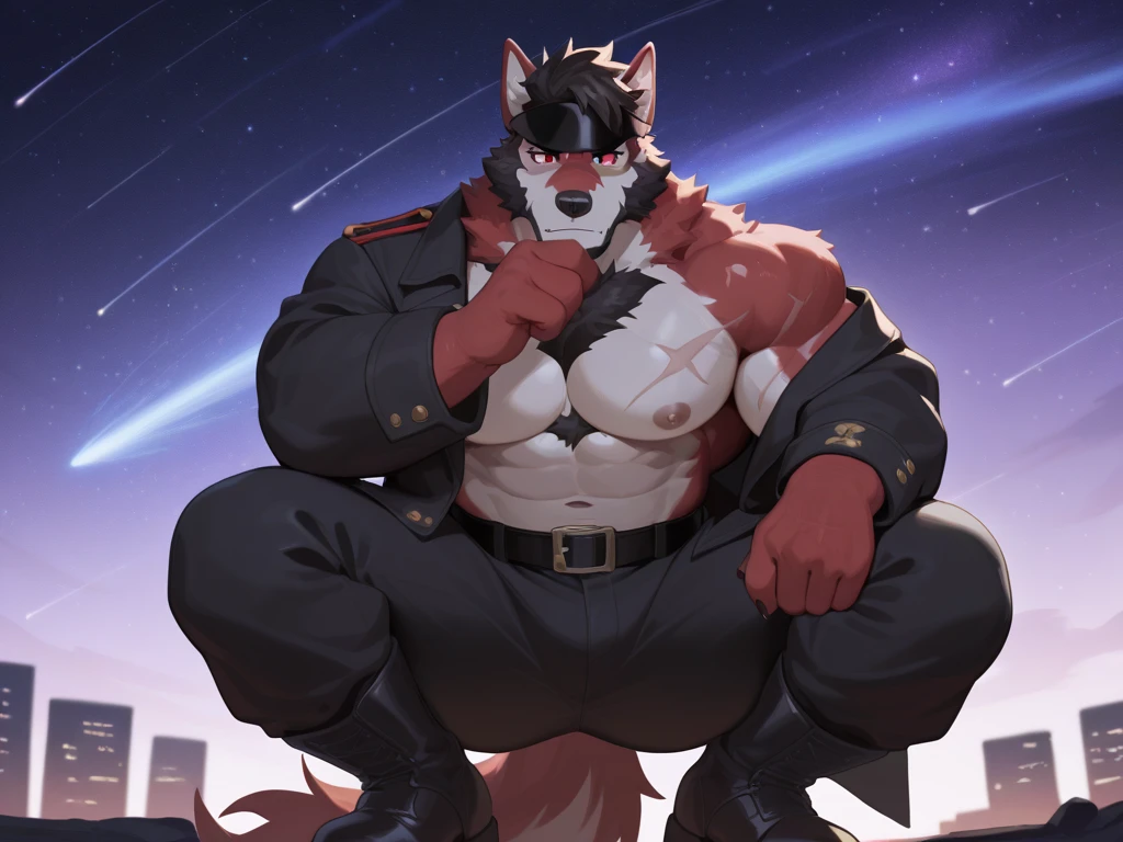 (Admiral jacket:1.3), (Wear brown pants to the election:1.2), Detailed waterfall background (night), (Red pubic hair), (low angle shot:1.5), Detailed brown hands, Detailed brown 5 fingers ,  anime style, Detailed CG, masterpiece, best quality,  (by lindong, null-ghost), Detailed orange eyes, look down, Testicles, male, Fat wolf , Fat shy face, alone, diederich olsen (knights college),  (necklace), muscular, Beast field, fluffy, (Red chest fur), paw, paw, red fur, white fur,  Sharp shadow,  shadow,  digital flat colors,Half-removed pants，Just the penis，Erect penis，Huge penis
