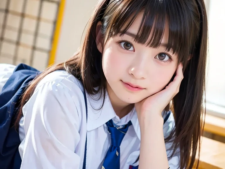 8K、cute、Adult Girls、gravure、detailed、Braid your hair in an intricate way、stockings、clear