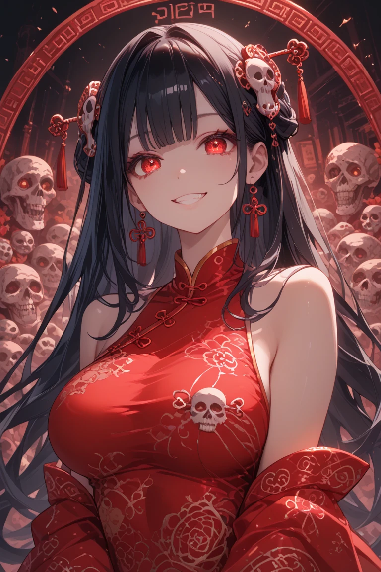 (Large centipede: 1.5),
Master-piece, monster, solo, upper body bewitching beauty, lower body is a huge centipede, whole body, kimono beauty, tattered Japanese clothes, black hair straight, bangs, crimson lipstick, sink eyes, background is Japan cave, limestone cave, candlestick, skull, sexy, sensual, indulgent, high image quality, high definition, accurate drawing, detailed drawing,