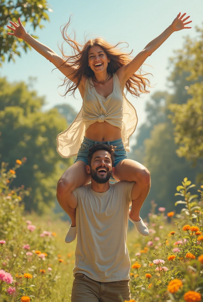 Sexy girl riding a man like a horse