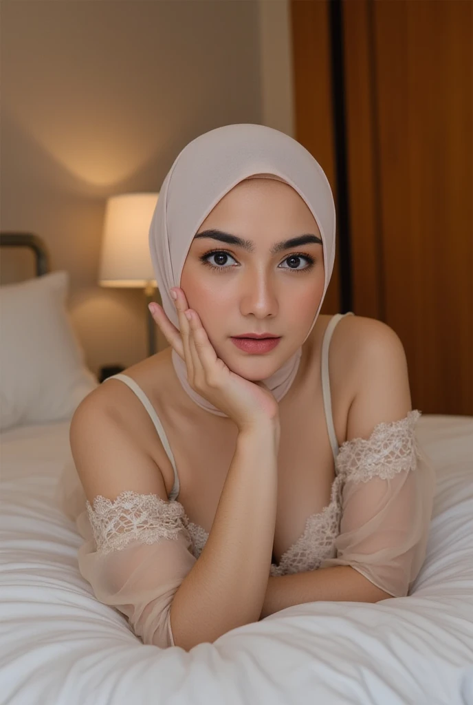 (((Thick lips:1.3))), (((Lie down))), Bodybuilder Naked, (((WRAP HIJAB STYLISH MALAY GIRL))), masutepiece, High quality, UHD 32K, Realistic face, Realistic skin feeling , A Japanese Lady, 8 years old, , Very cute and baby-like face, (((FLAT CHEST))), (MATRIX WORLD), ((look In front at the camera and SADNESS)), ((())), (((CUTE GIRL))), ((WHITE FLUORESCENT LIPS)), ((wering lingerie Bra Floral Pattern)) little Bodybuilder, ((flat chest:1.8))