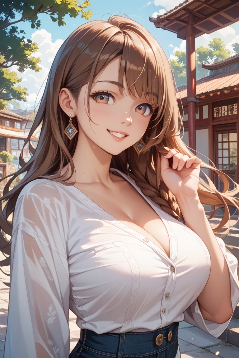 (masterpiece:1.2, Highest quality), (Realistic, photoRealistic:1.4), Beautiful illustrations, (Natural Side Lighting, Cinema Lighting), ((cowboy shot))
(((Panties are visible:1.0))) ((Very large saggy tits)), ((In underwear、White lace underwear:1.1))((Fullback panties:1.2))Underarm , Slightly , Very large breasts, Full body angle, 14 year old woman , Thick thighs
((Detailed cloth texture)), View your viewers, 1 girl, Japanese, Junior high school girl, 14 years old, Perfect Face, cute and symmetrical face, Glowing Skin, thin, (golden earrings:0.8)
(Mid-length hair:1.2, Half Up:1.4, Light brown hair), Asymmetrical bangs, Brown eyes, Long eyelashes,
Beautiful Hair, Beautiful Face, Beautiful details, Beautiful clavicle, Beautiful body, Beautiful fingers,
(Beautiful views), evening, (cute, cute smile, Upward glance),
