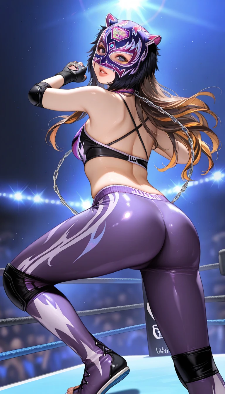 Horse stripper bikini rubbing against in another horse butts 