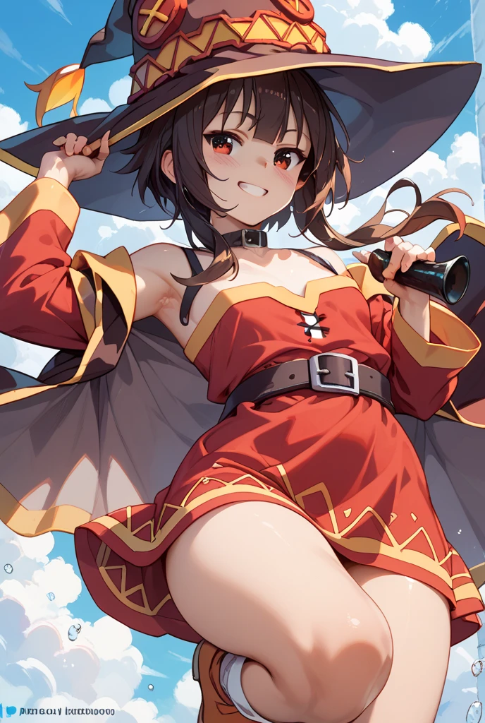 megumi, woman, medium breasts, thick thighs, anime, Megumi character