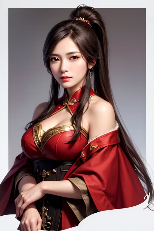 (RAW Photo, Best Quality), (Realistic, Photo Realistic: 1.3), Best Quality, Highly Detailed, Masterpiece, Ultra Detail, Woman in Red Dress, Black Hair, Breeze Blowing Hair, Delicate Face, Perfect Breasts, Bumpy Figure, Flowing Red Robe, Red Hanfu, Holding a Sword in Hand, ((Hand with Sword Raised Flat Pointing Forward)), Seven-point Body, Breeze, Desert, Ultra Wide Angle, Cinematic Light Effects