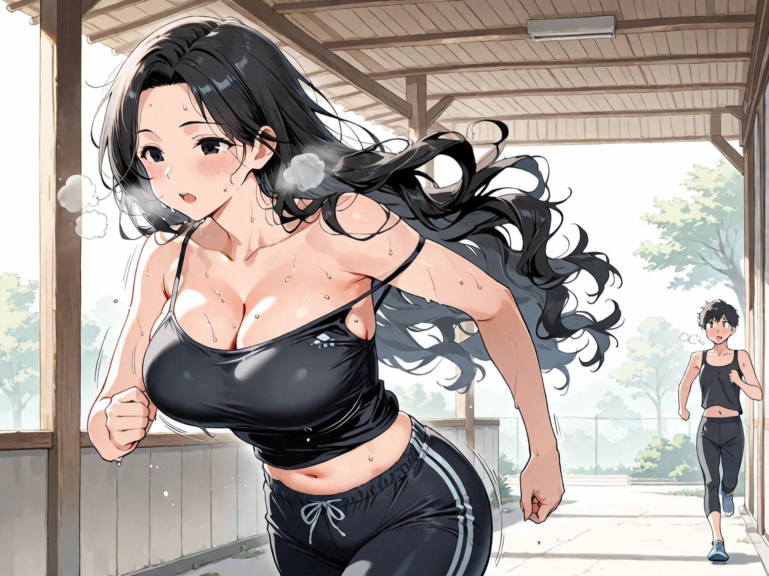 1 menina em uma rua da cidade em shorts jeans curtos, corpo todo, corpo em forma, seios grandes, em uma regata branca molhada, carregando um taco de beisebol sobre o ombro, Sensual features, competidor fitness, 6 Pack ABS com umbigo exposto, Fazendo uma pose sexy, cabelo moreno longo em dois rabos de porco, olhos lindos, com uma rua movimentada da cidade ao fundo, meio-dia, dynamic lighting with contrast, 8k