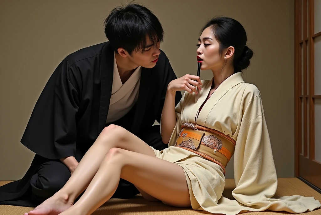 A man and a woman are doing a Thai massage