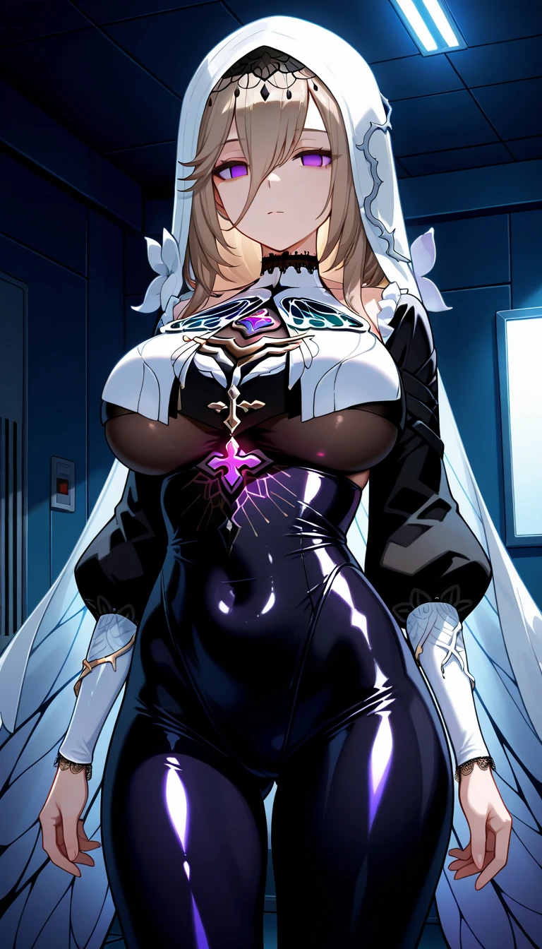 One lady,14years,((White hair) ,((())), ((Large breasts)), (())(()),((white microskirt,Shiny pink bodysuit and short white cloak)),,(,),((Fantasy,Moon Night))((Clothes are torn))