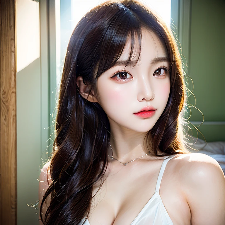 masutepiece, Best Quality, Illustration, Ultra-detailed, finely detail, hight resolution, 8K Wallpaper, Perfect dynamic composition, Beautiful detailed eyes , Hotel(Bet), Sexy face,Face feeling ecstasy,Face at the peak of sexual arousal,excited face from ,KPOP Idol Face,Blur the background,beautifull detailed face,Slender face