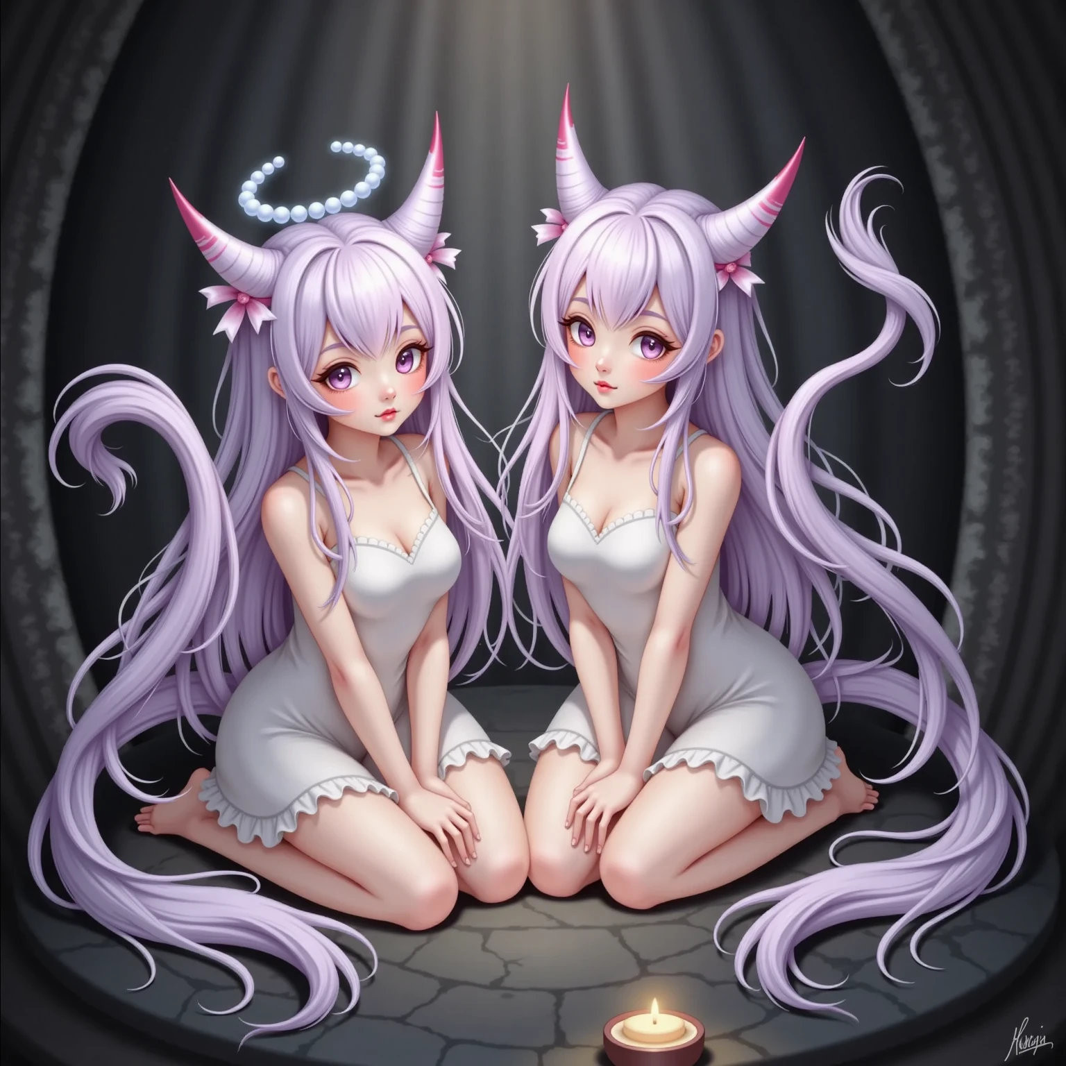 Two cute little 5 year olds, acostada, (piernas abiertas ),(ahegao), sin ropa, desnuda, arte conceptual， complejo， pintura digital muy detallada， SUAVIDAD， sharp focus， Sparkly Filigree Fantasy， Una obra maestra del arte digital