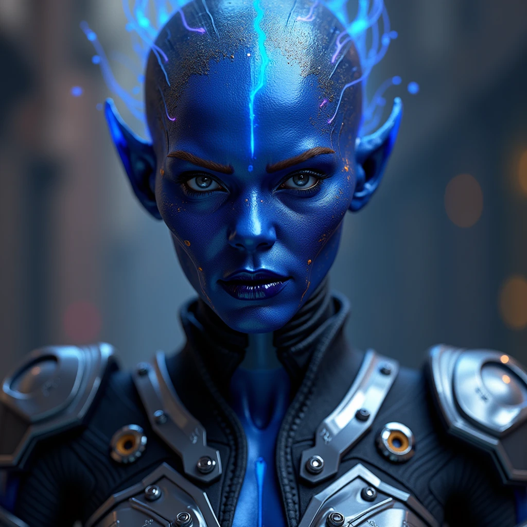 portrait of 1 woman, pale skin, blue short hair, blue lips, perspective, long hair,
(realistic, comic by Enki Bilal)
high contrast, best shadow, cinematic lighting
(masterpiece, best quality:1.3),
<lora:epiNoiseoffset_v2:1>