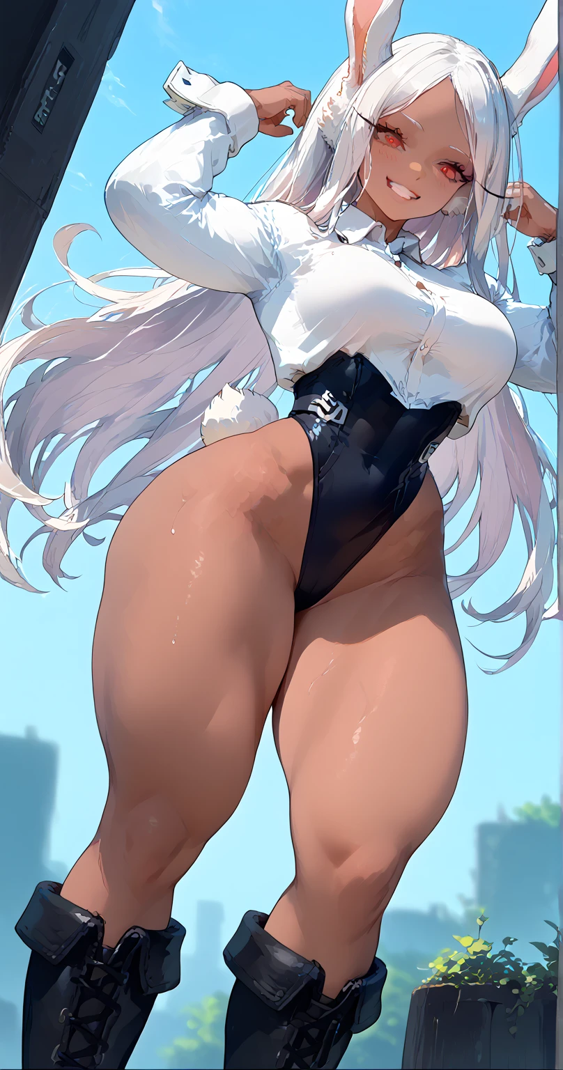 masterpiece,best quality,high resolution,hmnac,girl,small breasts erect nipples,sports bra,cameltoe,squatting,open legs,sweat,naughty face