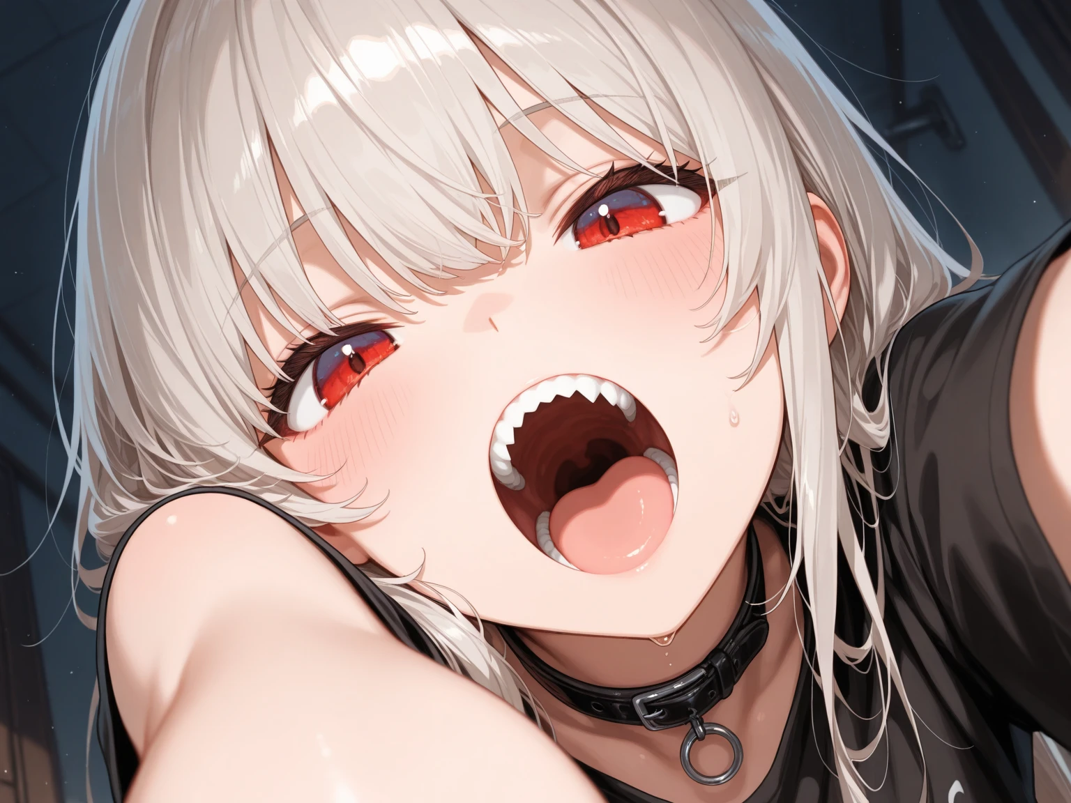 1boy, bed, breasts, clothed sex, cum, cum in mouth, glowing, glowing eyes, handjob, hetero, medium cock, indoors, large breasts, night, lay on bed,pov hands, veins, veiny penis,  <lora:underCoversPOVSexAct_v10:1> <lora:allVtubersLora_hll31:1>
(Sakamata chloe:1.3)