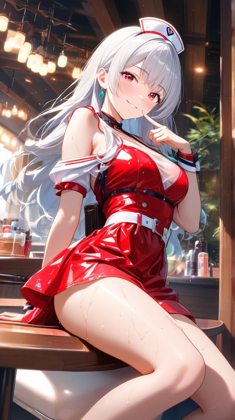 Isuzu Sento、Highest quality、Highest quality、Huge super 、Cleavage、A fawning expression、high school girl、sexual behavior、sex、Armpit、pregnancy、Cowgirl、vagina、Thighs、Knee socks、Armpit見せ、両Armpit見せ、Glare、Close-up、train、strap、Armpitチラ、Absolute area、Female organ、 slip out、strap、Sideboob