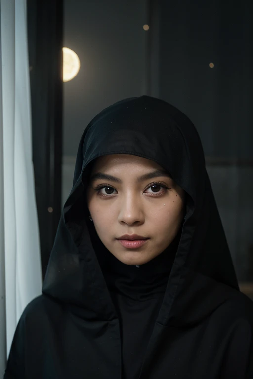 superhero, javanese, (((hijabi))), cleavage, reflection light, chiaroscuro, depth of field, cinematic lighting, ray tracing, Sony FE GM, UHD, super detail, masterpiece, textured skin, high details, best quality, award winning，3D,hdr（HighDynamicRange）,Ray tracing,NVIDIA RTX,Hyper-Resolution,Unreal 5,Subsurface scattering、PBR Texture、post-proces、Anisotropy Filtering、depth of fields、maximum definition and sharpness、Many-Layer Textures、Albedo e mapas Speculares、Surface coloring、Accurate simulation octane rendering of light-material interactions、Two-colored light、largeaperture、Low ISO、White balance、the rule of thirds、8K raw data