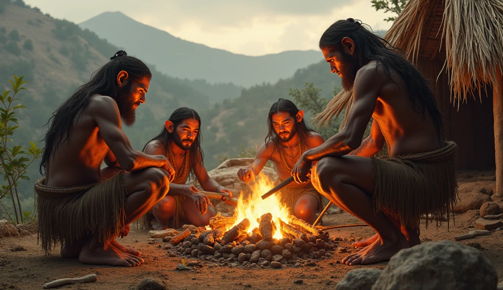 Káiri. Káiri, tribes, campfire, dance, indios, indio cabeça de lobo, amazon forest, indios, werewolf with indigenous costumes, late eighteenth century, realism, photo realism, 8k, 80mm, f/1.8