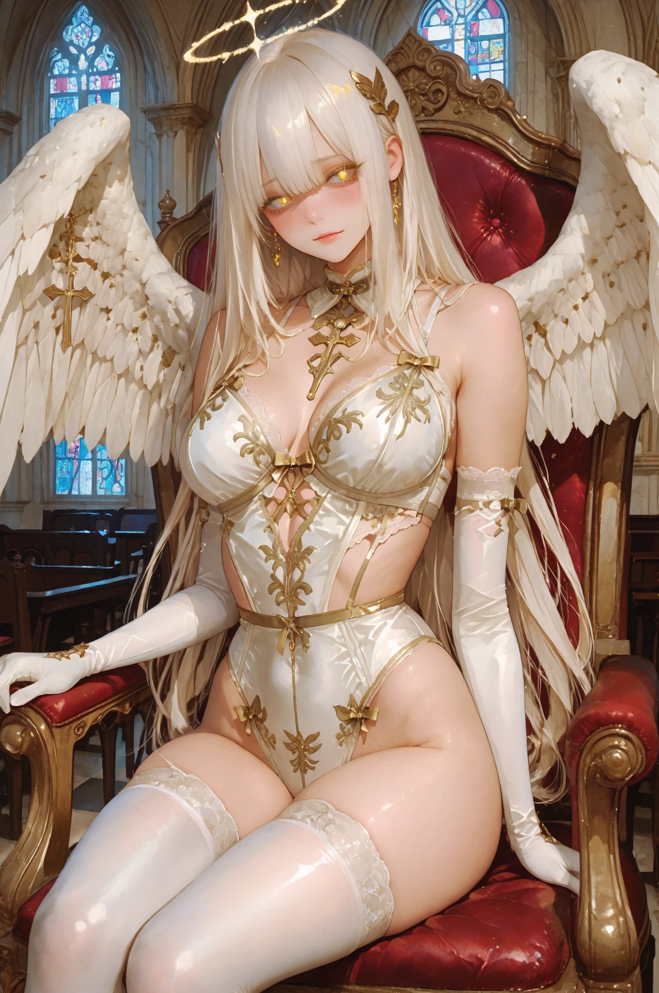 Ukrainian、Fallen Angel、17-year-old woman、Beautuful Women、Familiar、swim wears、a blond、large full breasts、big eye、A sexy、Diabolical