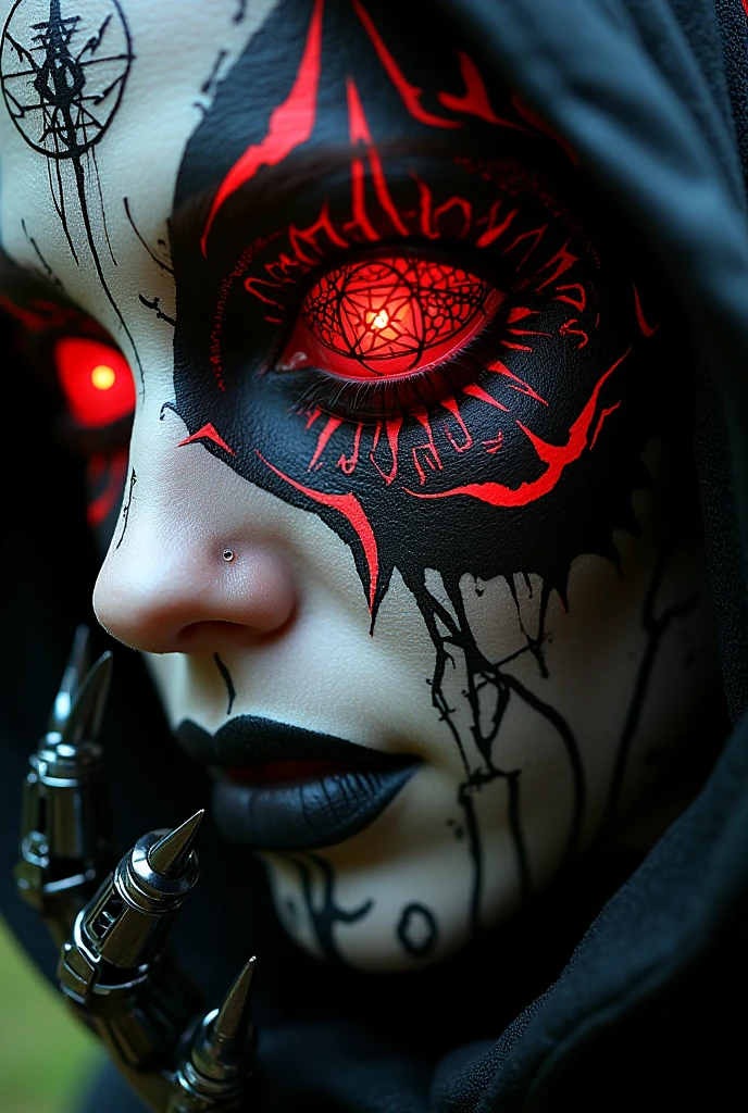 "(The best lighting, oscuro, dramatic),(feto calavera alien, Hellraiser, Cicatrices, , sexy, cerebro, sangre, una rata dentro de la cabeza, terror.),(ojos rojos, calaveras). morning light.