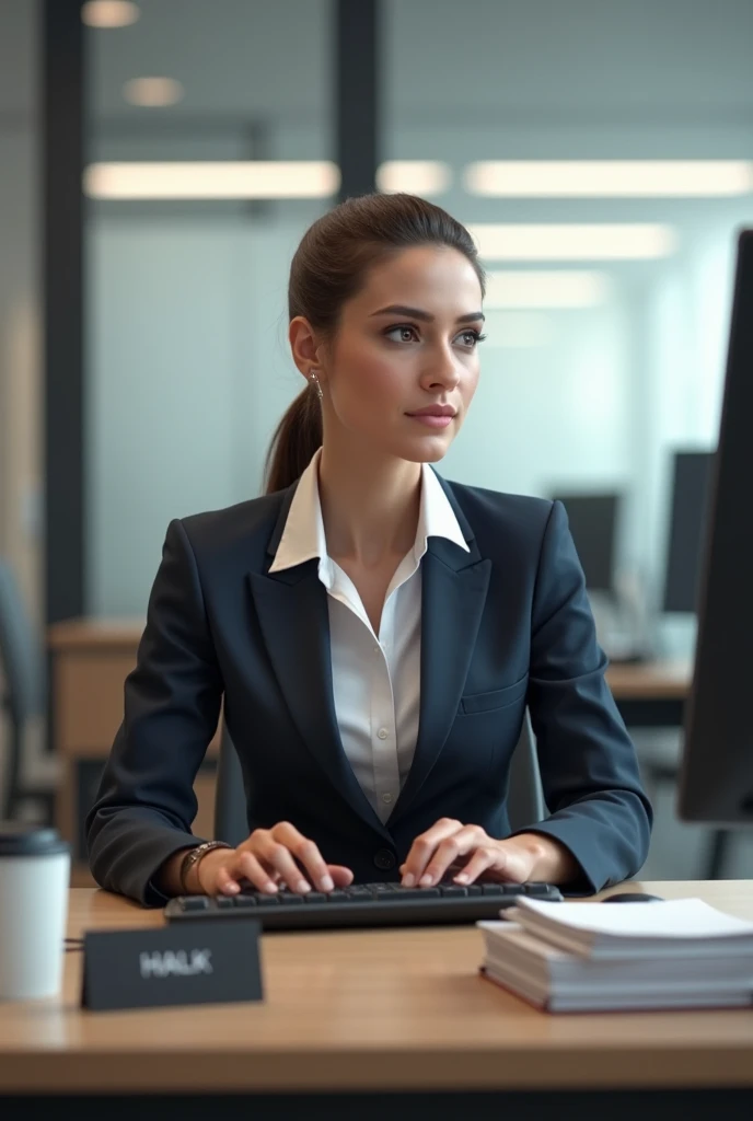 Annoyed receptionist secretary front image