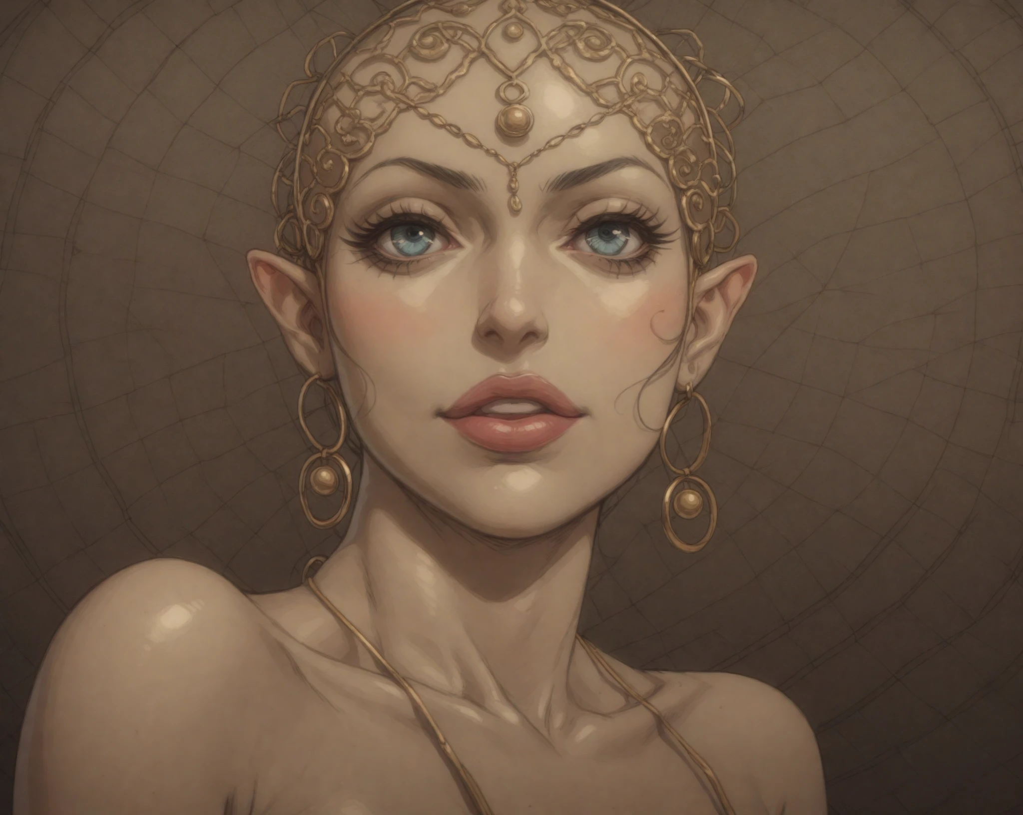Curved woman, grosse potrine, gros fessier, beautiful face dark eyes