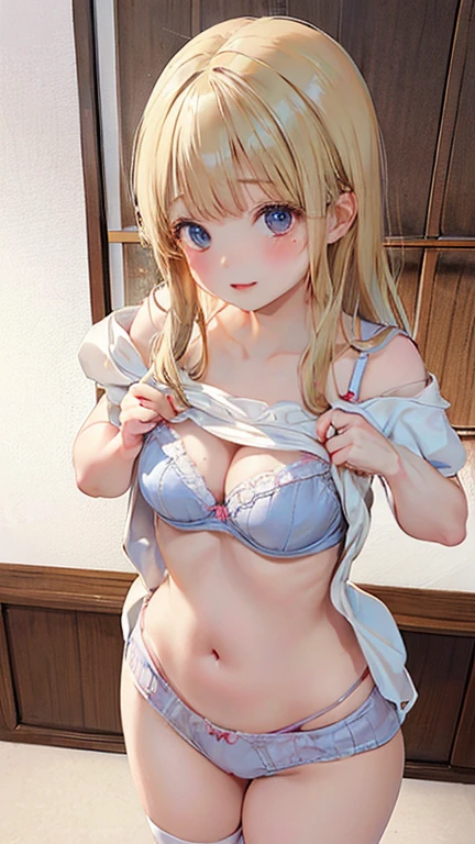 Iroha Isshiki、A 14-year-old girl from Japan with a slender body and ((small breasts))、solo、Full body view from head to toe、small titrown hair、long disheveled hair、blushing look、Seductive look、Excited look、Sweating、Upward expression、Composition from the front, cleanness，stockinglackstockings、tiptoes、White fancy underwear、(white  panties:1.3)、(Micro bikini:1.3)、No shoelack High Heels、Standing with both hands on their feet and posing、Pose stretching your back towards the ceiling、shackle、shibari、ropeind、japanese hight 、Plaid pleated skirt、White open collar shirt、Suit、pencil skirtedrooms、inside in room、during daytime, nsfw, ((Small_breasts))