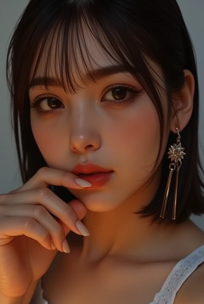 Best image quality, Great details, Ultra-high resolution, (reality: 1.4), Best illustrations, Offer details, One  Girl, has a delicate and beautiful face, Completely naked、Large Breasts、Beautiful nipples、Put your hands behind your back、Background desert city lighting scene.Facing the viewer、Hands tied behind back、slave、first round、Bind your arms with chains