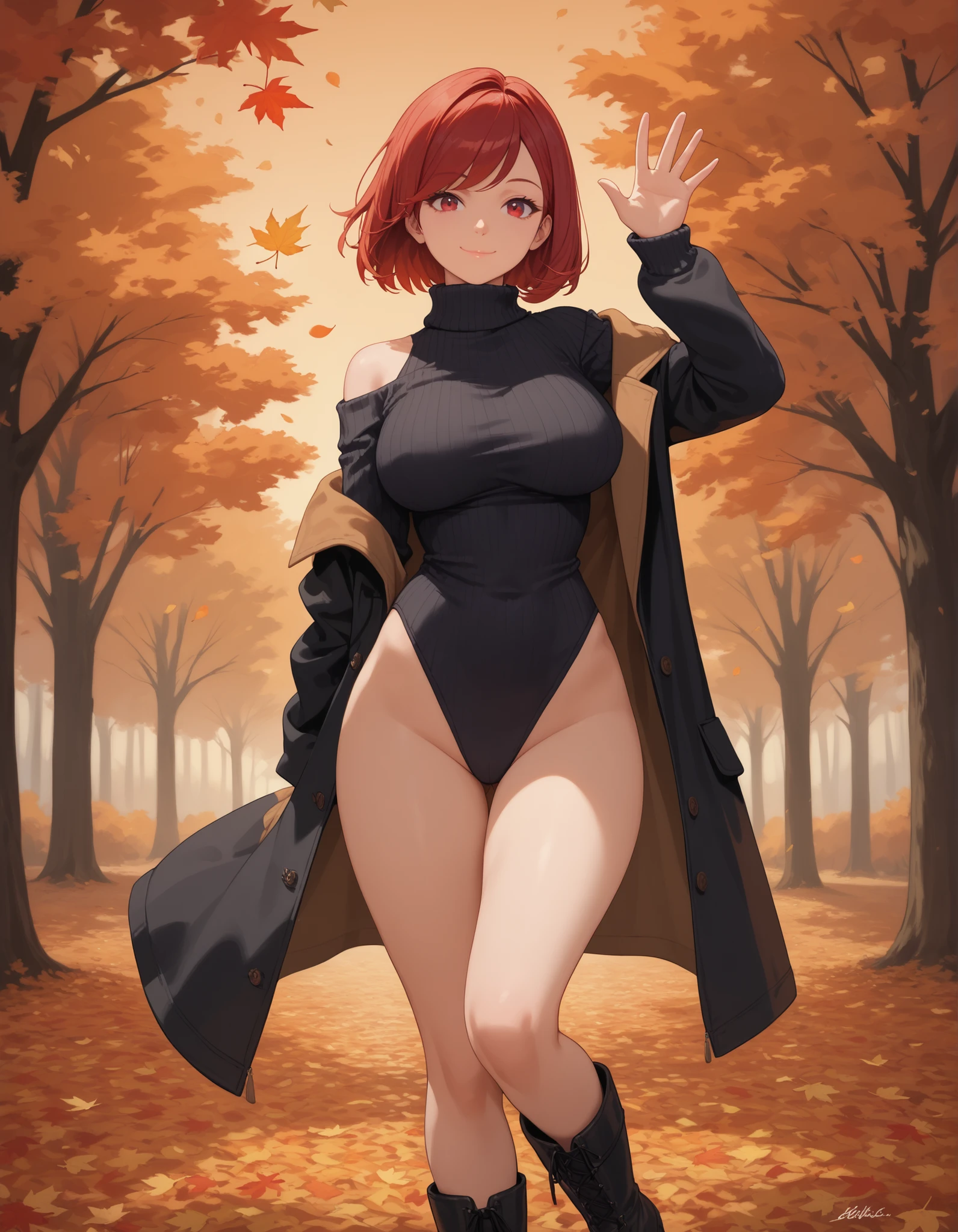 md-mech:1.25, upper body, md-mech-1girl, big medium breasts, lace bras, lace see-through black Long Boxer Briefs, upper body, 1gilr, md-mech:1.35, bras, see-through lace bodystockings Briefs, red short hair, md-mech:1.45, looking viewer, standing stylish, hands on hips, - water stream banks, tree, vegetation, sunlit, blue skys