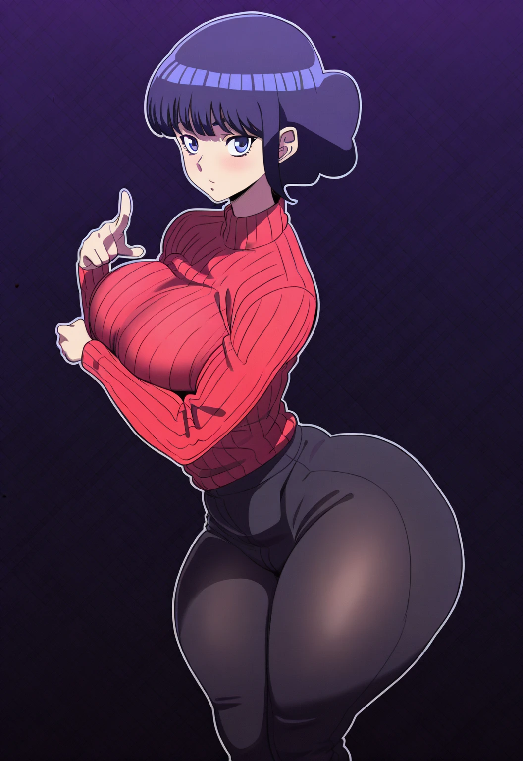 muscular girl thick small breasts black hair yellow eyes pale skin best quality sad frown