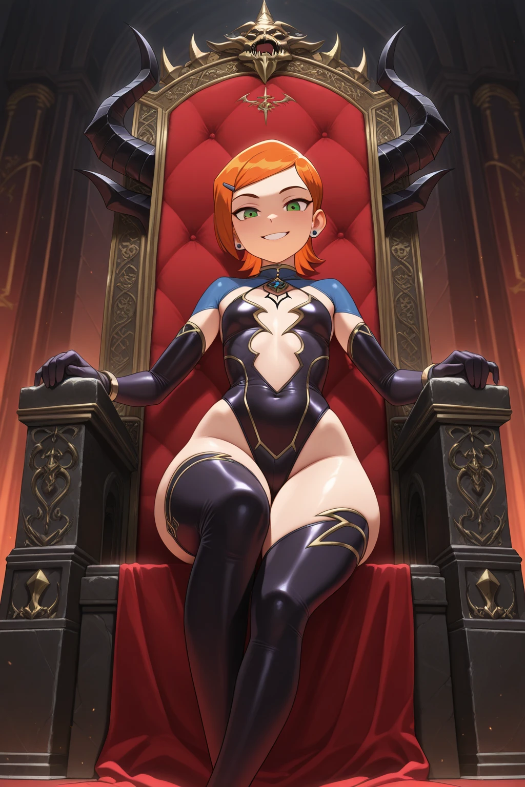 Adagio he sits on a throne and laughs Black bodystocking 