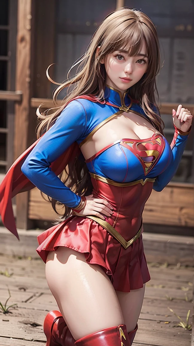 Arte Oficial, Unity 8k papel de parede, ultra detalhado, Beautiful and Aesthetic, Beautiful, master part, best quality, (Zemaranhar, mandala, emaranhado, emaranhar), 1girl, (Supergirl), rabo de cavalo loiro, olhos azuis, pequeno, capa vermelha, saia vermelha, Botas vermelhas, tampo azul, seios grandes, Clavicle exposed, exposed neck, cintura exposta, Voando acima da paisagem urbana, gota de suor, Desviando o olhar, Cyberpunk, adicionar_detalhe, Supergirl, tempestade, epic scene,Detalhes complexos, hiper sexualizada, Hiper provocativo, , Sorriso, hiper lolita, mamilos eretos, Cameltoe completo, Hiperresolución, sardas cheias, thick, juicy lips, Olhos grandes, roupas mal reveladoras, mamilo exposto, expor pelos pubianos