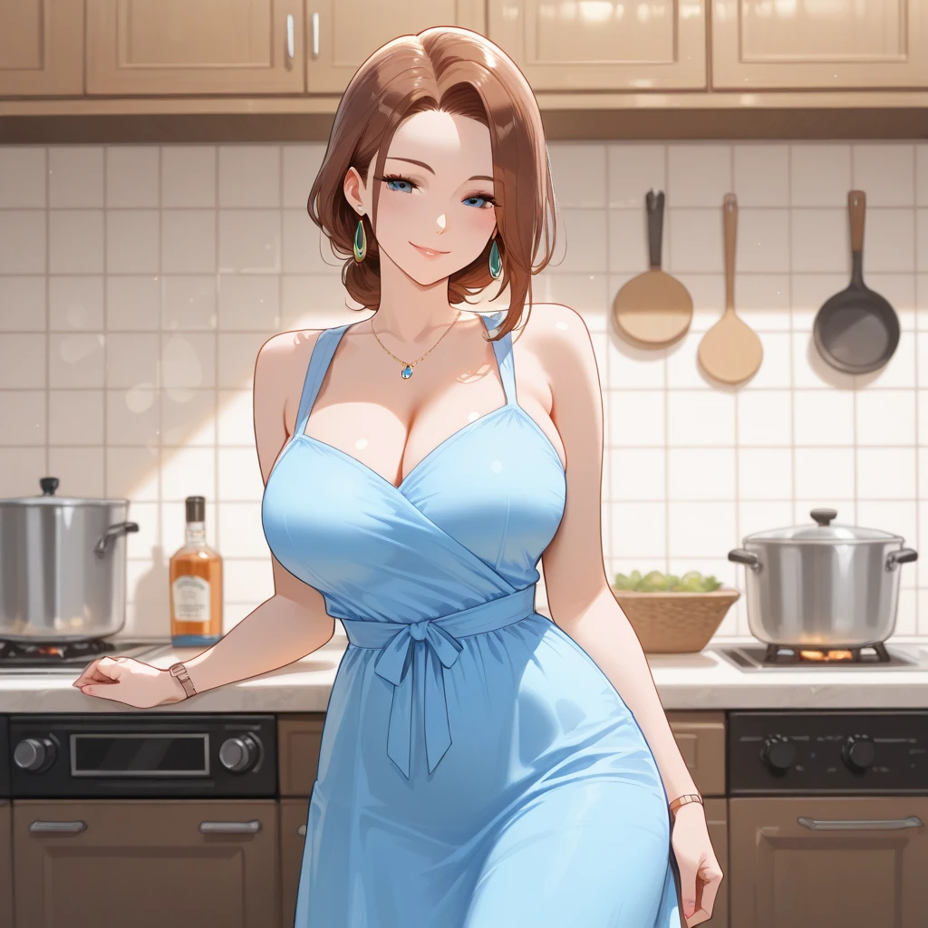 masterpiece,best quality,absurdres,photorealistic,mature female,sagging breasts,<lora:youwei:0.6>,large_breasts,long_hair,brown_eyes,cleavage,collarbone,silver hair,