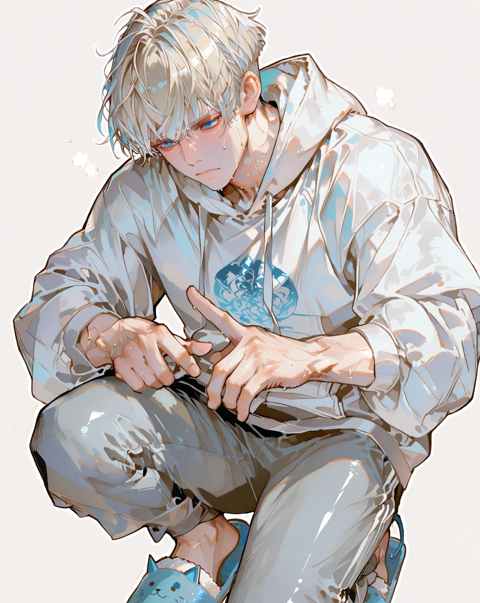 My hair is white、The rope is here、Man with closed eyes
