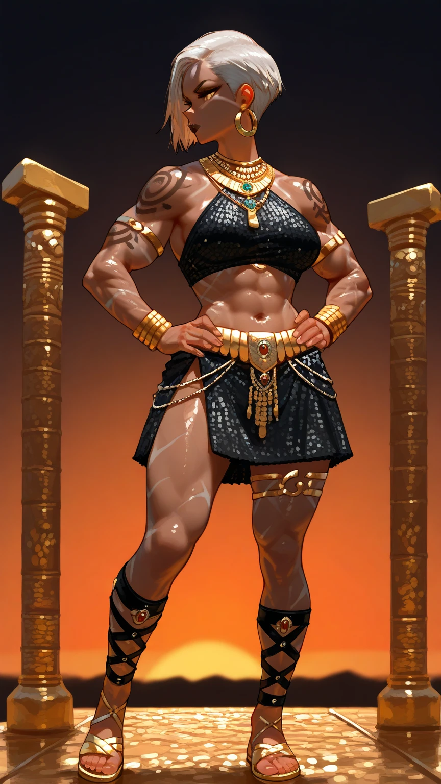 ultra-detailed, high ((best quality)), ((art)), majestic and intricately detailed smooth oil painting (beautiful woman,Nigerian, muscular body, graceful,sensuality, orgasm, eroticism,Afro full body tattoos, 1 arena fighting with a lion, refined and elegant, cubism style, Salvador Dali style -ar 9:16 - v6