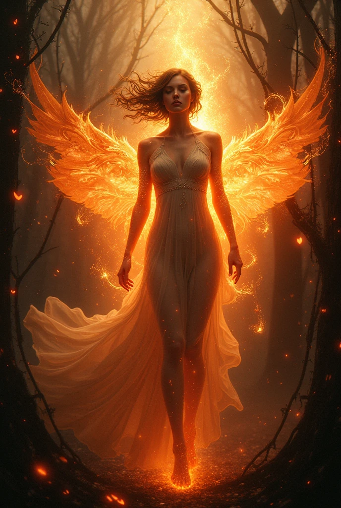  young princess mulan , No , with ‘original dresscolor with organza-see-through-fabric gstring-bikini’ ‘leg spread’ standing in the middle of images ,

right hand wield Magic-Fllame-vibrator with Flame-Green-torch glowing, 

left hands holding Angelic-magical white aura-dildo, 

Body magic leakage, 

Aura around standing area,

location at entrance of deep hell entrance, 

Behind hell Reaper Black Huge with Flame-wings, eye on fire ,

Perspective view , wide angle 10mm.