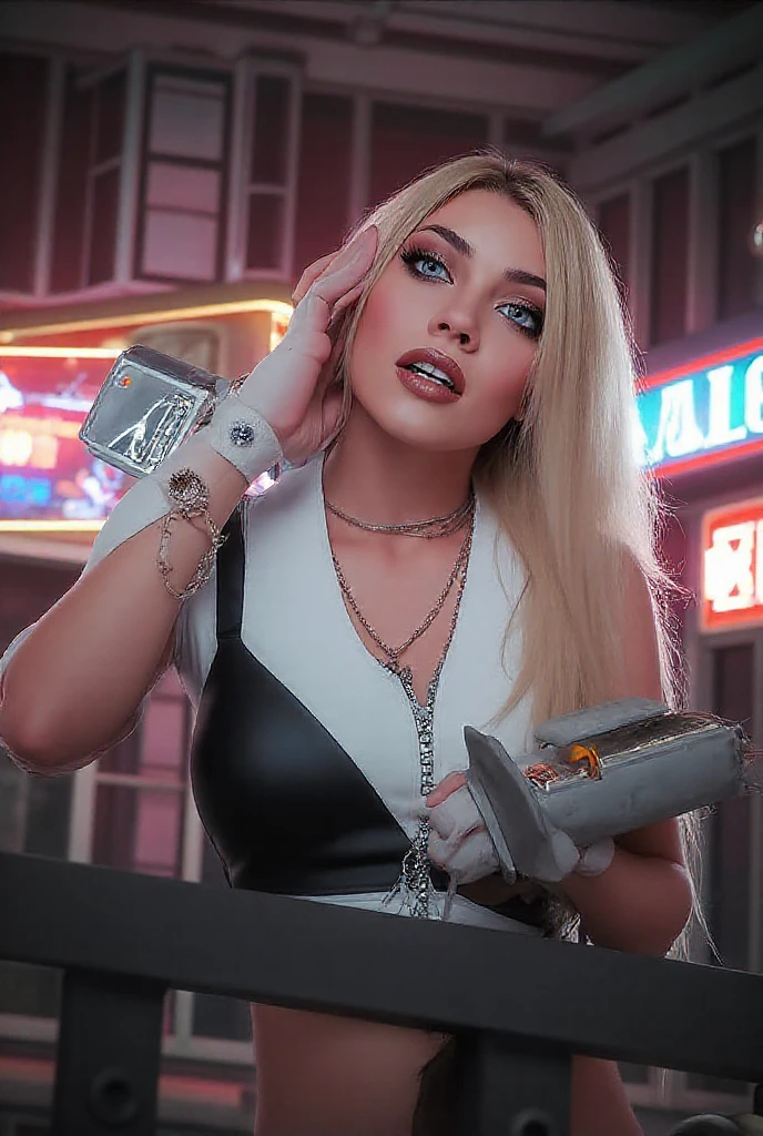 Lady Gaga as angel, raids a bank and threatens the cashier at the cash register with a pink gun, cartoon style, 3d, Pixar rendering, funnyprofessional, 4k, (highly detailed), dynamic fighting pose,,natural pose, raw, 32k uhd, dslr <lora:sdxl_lora_dream:0.6> , <lora:sdxl_lora_angel:0.7>