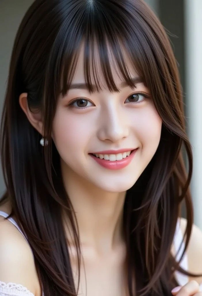 (8k), (highest quality: 1.2), (Realistic), (Realistic: 1.37), Ultra-high resolution, 1 girl, Head to knee photo、cute, smile, Mouth closed, Beautiful details, Beautiful Nose, whole body, Wet Hair,Wet body、  Large Breasts、Saggy breasts、Soft Breasts、Voluptuous thighs、Odd Eye、Heterochromia iridis