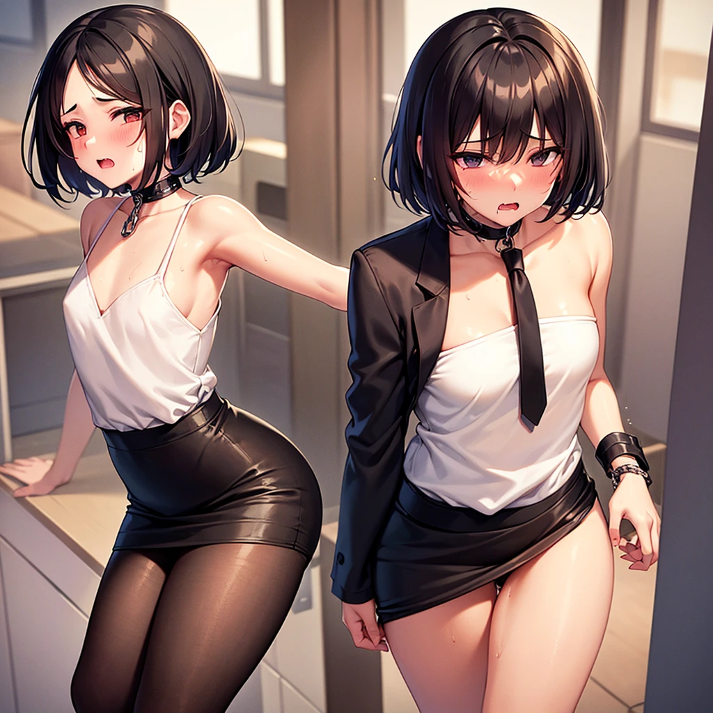 4k quality,hdr, Solo girl, naked girl, black hair, ponytail hair, short hair,cute face,red eye, big breast, big nipples,without dress, sexy figure, pink lips,classroom,The boys are standing with their pants off