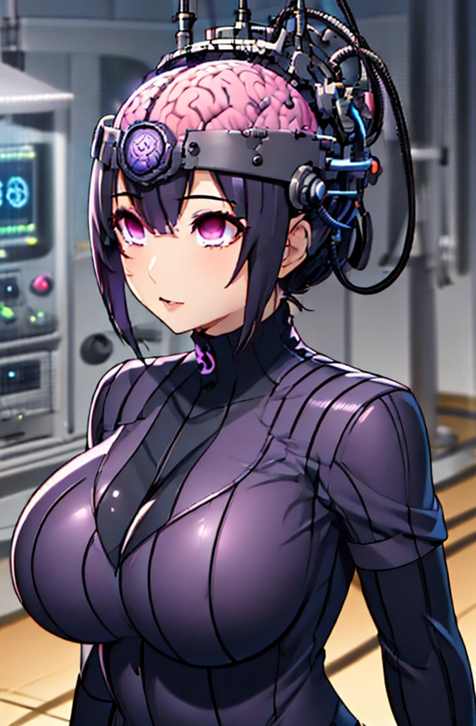 masterpiece, (best quality), highly detailed, ultra-detailed, anime,
display stand for a Kusanagi Motoko with details of brain,
formalin-fixed_brain, 1girl, cyborg girl, upper body, brain in tank, brain and photo, cyberpunk background, Motoko Kusanagi
