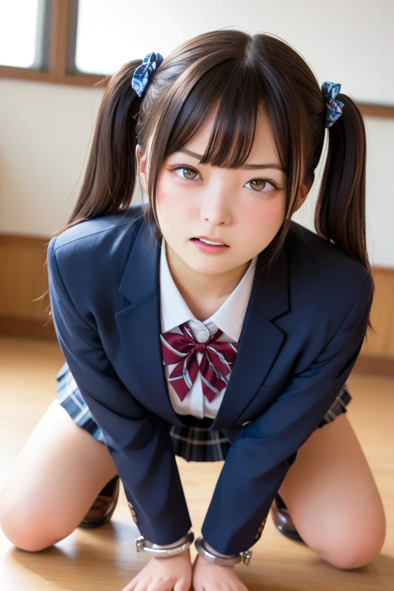 Highest quality,4K, 8K, en-ager school girl, bang, ,twintail, fellatio, vagina, nipples