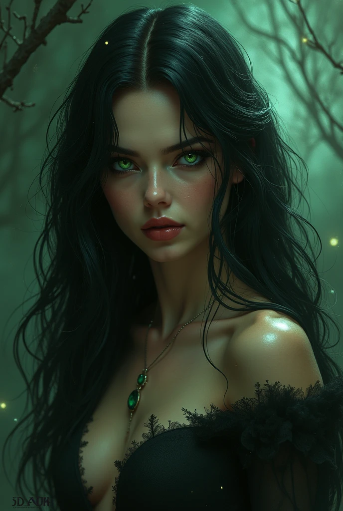a seductive naked vampire, green hair, blood-stained vampire fangs, highly detailed, photorealistic, dark fantasy, dramatic lighting, cinematic, moody, gothic, dramatic pose, chiaroscuro, dramatic shadows, glowing eyes, pale skin, female, elegant, sensual, alluring, mystical, otherworldly, supernatural, horror, (best quality,4k,8k,highres,masterpiece:1.2),ultra-detailed,(realistic,photorealistic,photo-realistic:1.37)