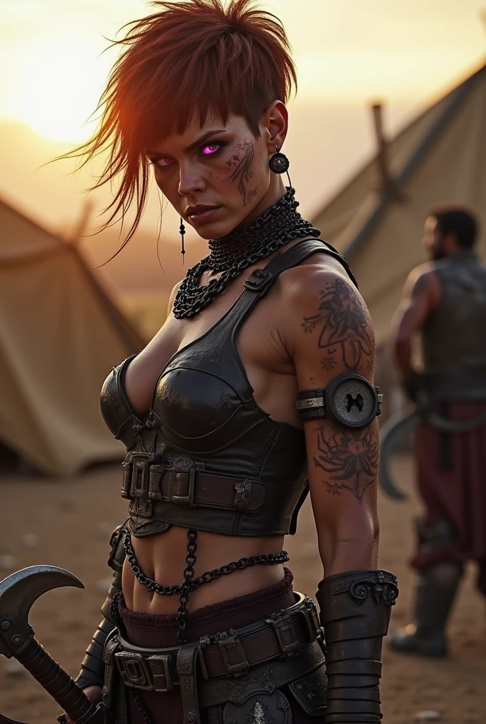 Beautiful Alluring Female Dystopian Knight Miley Cyrus, oily gritty Skin, Athletic Well Toned Body, Rusty Scrap Metal Ornaments, dirty worn out leather jacket, bikini armor made of car parts and scrap metal, Dystopianpunk Theme, Dieselpunk, laying on top of a car, Beautiful D&D Character Portrait, Beautiful Face, Ominous, Dark Fantasy, Fiverr Dnd Character, Octane Render, Digital Art, Extreme Detail, 4k, Ultra Hd, Polished, Beautiful, Hyperdetailed, Intricate, Elaborate, Meticulous, Photorealistic, Sharp Focus, Wlop, Character Design, Unreal Engine, 3d Rendered, Volumetric Lighting, Reflections, Glossy, Digital Illustration, Pose, Suggestive Pose, Full Body Shot, underboob, 💖❤💕💋❣