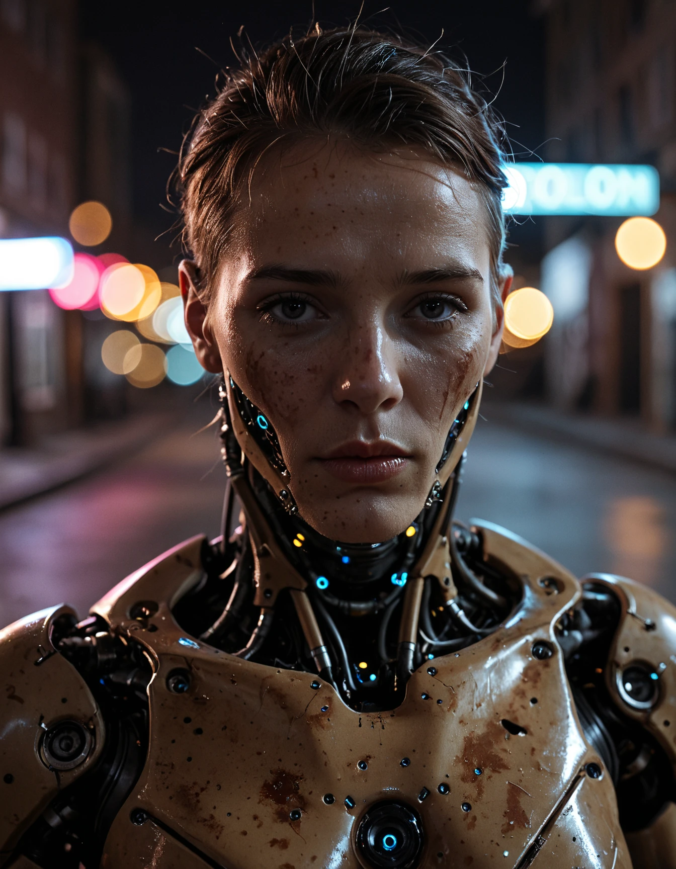 (masterpiece:1.2,high quality), One girl, ((Ultra-Realistic Details)), Global Illumination, Shadow, Real Engine, Octane Rendering, 8K, Ultra Sharp, Metal, Complex, Decorations detailed, highly (((Complexdetails))),(((Lots of instruments))) Yellow Eyes, (Mechanical body:1.2), Gray Hair, (Black gas mask), Equipment, ((Bobcut)), (((wire))), Terran, (robot, Android:1.15), Apocalypse, Broken Building、Perfect Style、Perfect balance、Fine skin、A gentle gaze、((Delicate painting))，(Detailed RAW photos of girls), (Masterpiece:1.25), (最high quality:1.6), (Ultra-high resolution:1.5), (It&#39;s realistic.:1.75), 8K resolution, Canon EOS R5, 50mm, Absurd, Very detailed,Cinema Lighting、
