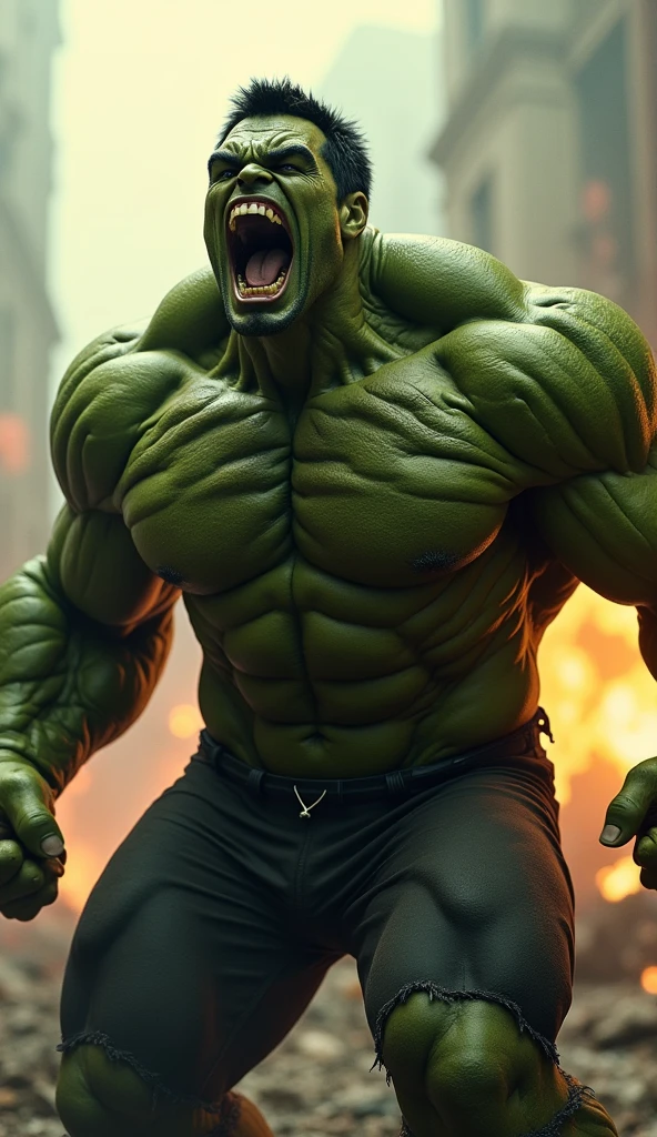 HULK roaring and angry,realstic,high quality