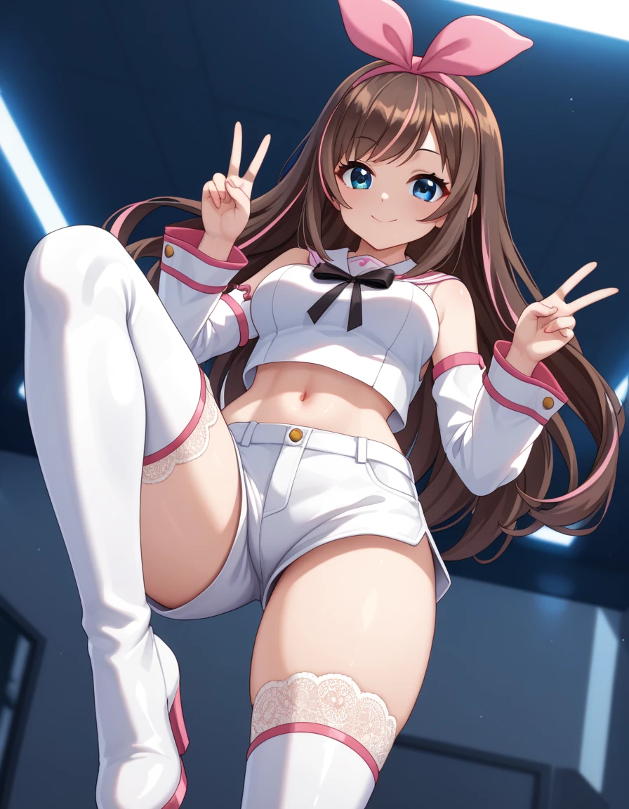 4-bit, nsfw, alone, (A very cute 30 year old young woman from Japan), ((delicate hair black)), ((messy side wave long hair)), (((Slender and slender body type))), small breasts, glasses, (((clean hands))), (((very kind smile))), (((I do not have a girlfriend wearing panties))), (((She wears sexy bra))), ((highest quality, 16km race, pieces fly: 1.3)), light shines on your face, super detailed face, highly detailed lips, fine eyes, glasses, ((spread arms)), ((brown skin)), pantyhose, (((lace-trimmed panties))), ((White lingerie)), thighhighs, skindentation, bow panties, crotch seam, wedgie, Blunt bangs, (white panties), (touch pussy), open pussy, slit pussy, Loose socks, Spread legs, Wide Hips, ((Sensual:1.5)), ((Glamour)), Small breasts