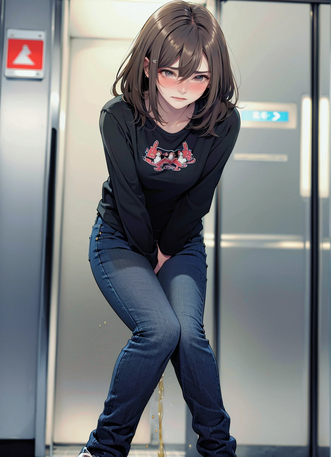 Anime Shy blushing 1 girl because She wanna tell you She is a futa. (you are cute lesbian girl to her that she love) Ayano Aishi has pale skin, dark grey eyes, and straight, mid-back length black hair. She stands at a height of 165 cm (5 ft. 5 in), weighs 43.5 kg (96 lbs.), and has average-sized breasts. Her hair is tied into a high ponytail with sharp bangs swept to the right, the middle one being the most prominent, and two strands of hair that frame her face, reaching to her shoulders. Ayano will wear a teal-green shirt, blue denim skirt, black thigh high socks, black gloves, and sneakers. (Futa Ayano Aishi)