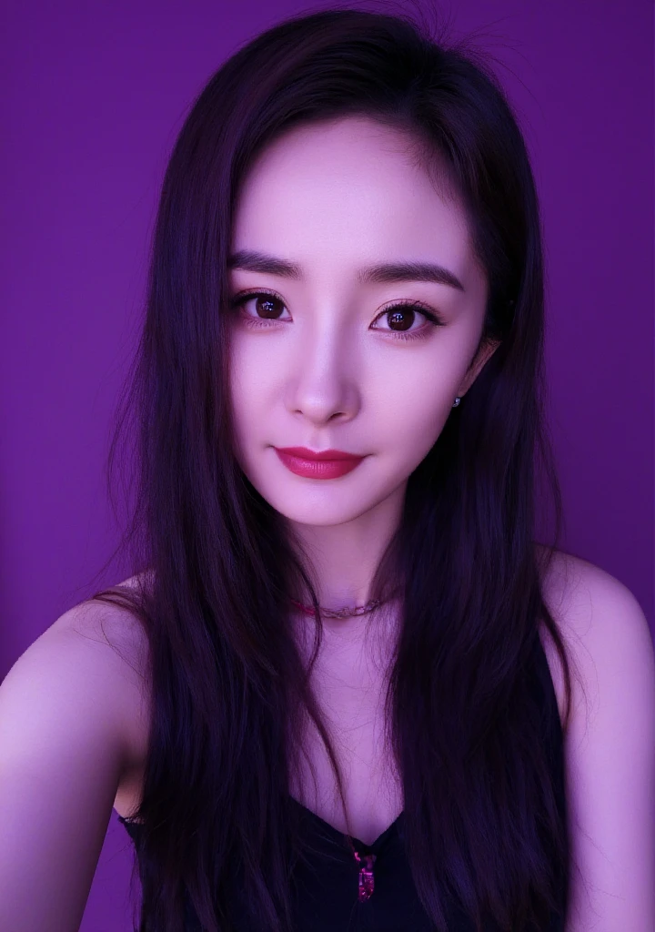 amateur photo, Instagram POV style selfie in front of the mirror with the cell phone on the face, dark day, without makeup, she has long black hair with bangs, In a burgundy red dress, getting ready to leave , She is standing in front of the mirror taking a picture, huge ,big , big jacket, big , natural face , pale skin, Sitting around , looking at the spectator