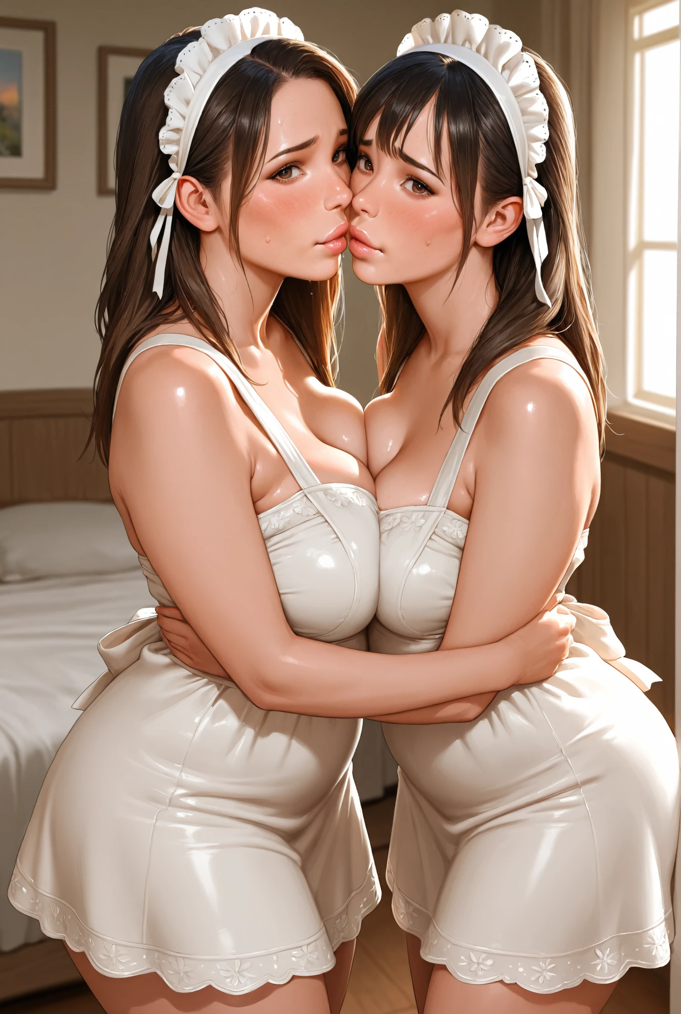 Inside the circuit, (Two Women),(Two miniskirt high-leg queens standing side by side:1.5),(Same team leotard:1.5),(Colorful high-leg retards:1.3),(Wearing the same thing:1.5),tight:1.5, (Long Hair:1.3), I slicked my hair back..:1.5,rest(whole body:1.5),(Beautiful Eyes),(Pretty face),(Very detailedな顔:1.5),(Very detailedな女性の手:1.5),(Sunburn:1.3),(Puffy nipples),(Muscular:1.1),(Thick thighs:1.5),(Clear blue sky in the background:1.2),(((Blurred Background:1.5))),(Soft lighting:1.5),(Depth of written border:1.5),rest(((masterpiece:1.5),(Highest quality:1.5),(Very detailed:1.5),(High resolution:1.5),(practical:1.5),(practical:1.5))),4K, Victory smile,blush:1.1,camel toe, long hair,