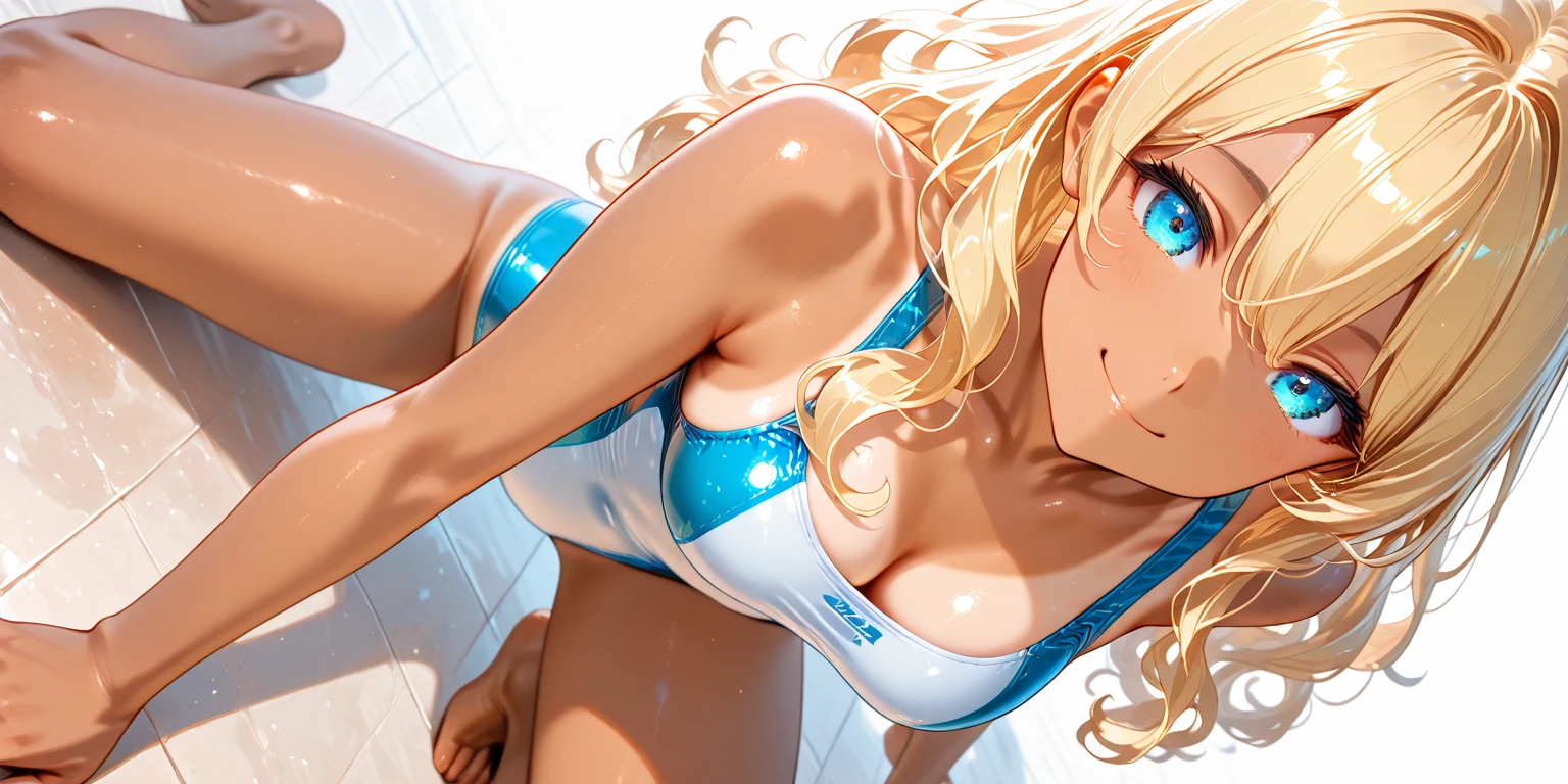 (highest quality:1.2, Very detailed, up to date, Vibrant, Ultra-high resolution, High Contrast, masterpiece:1.2, highest quality, Best aesthetics), Portraiture、girl、slim, Bright colors、Beautiful fine details、Beautiful lip detail、long hair, ((wavy hair:0.4))、messy hair, blonde and blue ((streaked hair:1.3)), highlights hair: 1.3, (medium breast:1), (tan skin:1.3), aroused, house at bed, Sitting with Knees Up on bed, (spread legs:1.5), string bra, String panties, cowboy shot,
